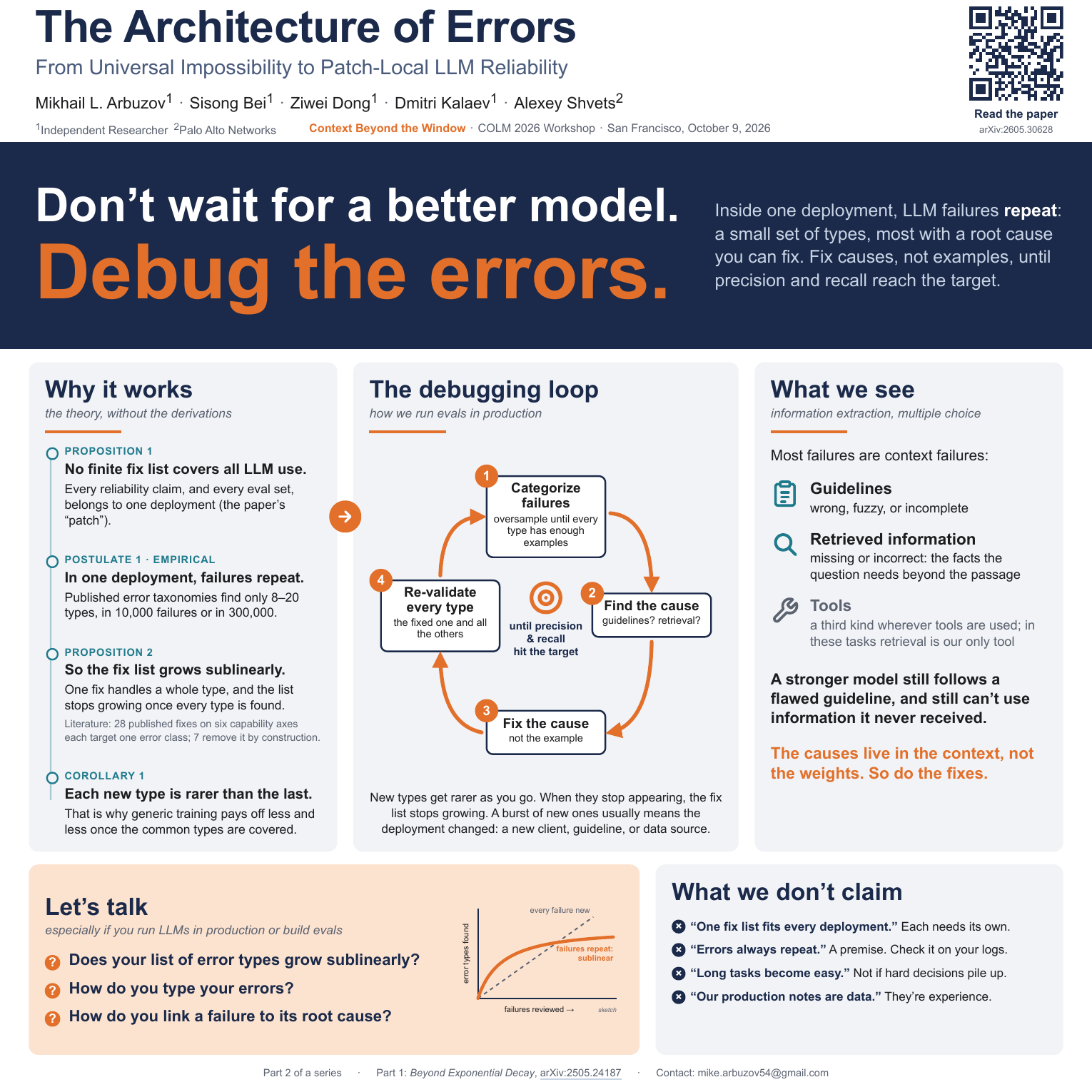 The COLM 2026 workshop poster.