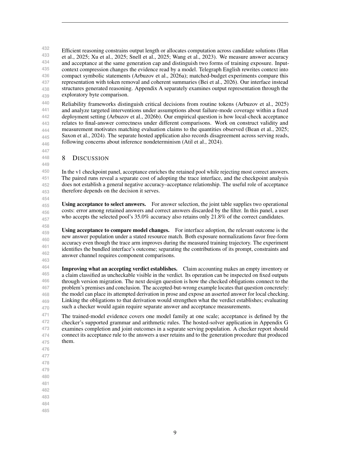 Page 9 of Measuring Answer Accuracy and Trace Verifiability in Mathematical Reasoning