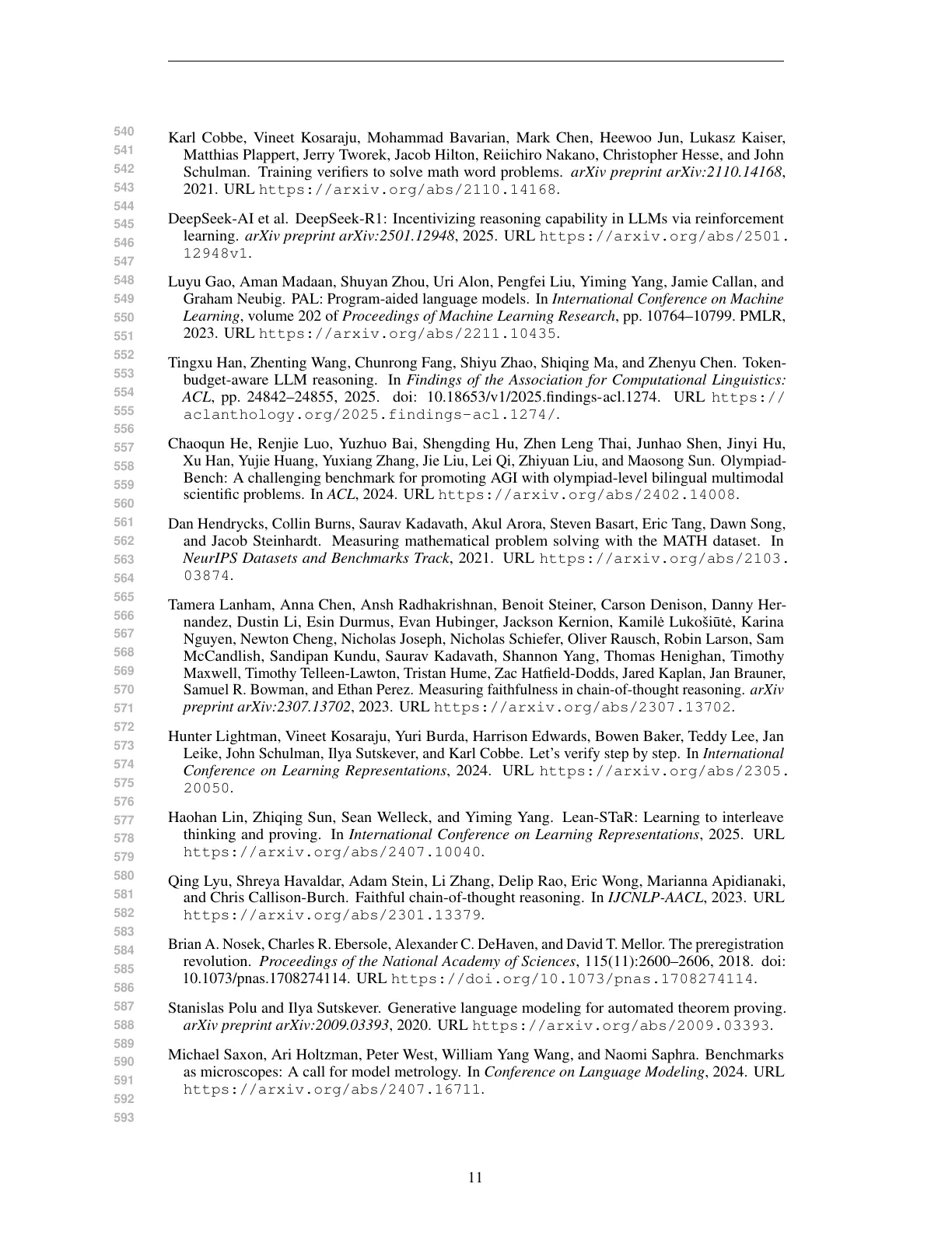 Page 11 of Measuring Answer Accuracy and Trace Verifiability in Mathematical Reasoning