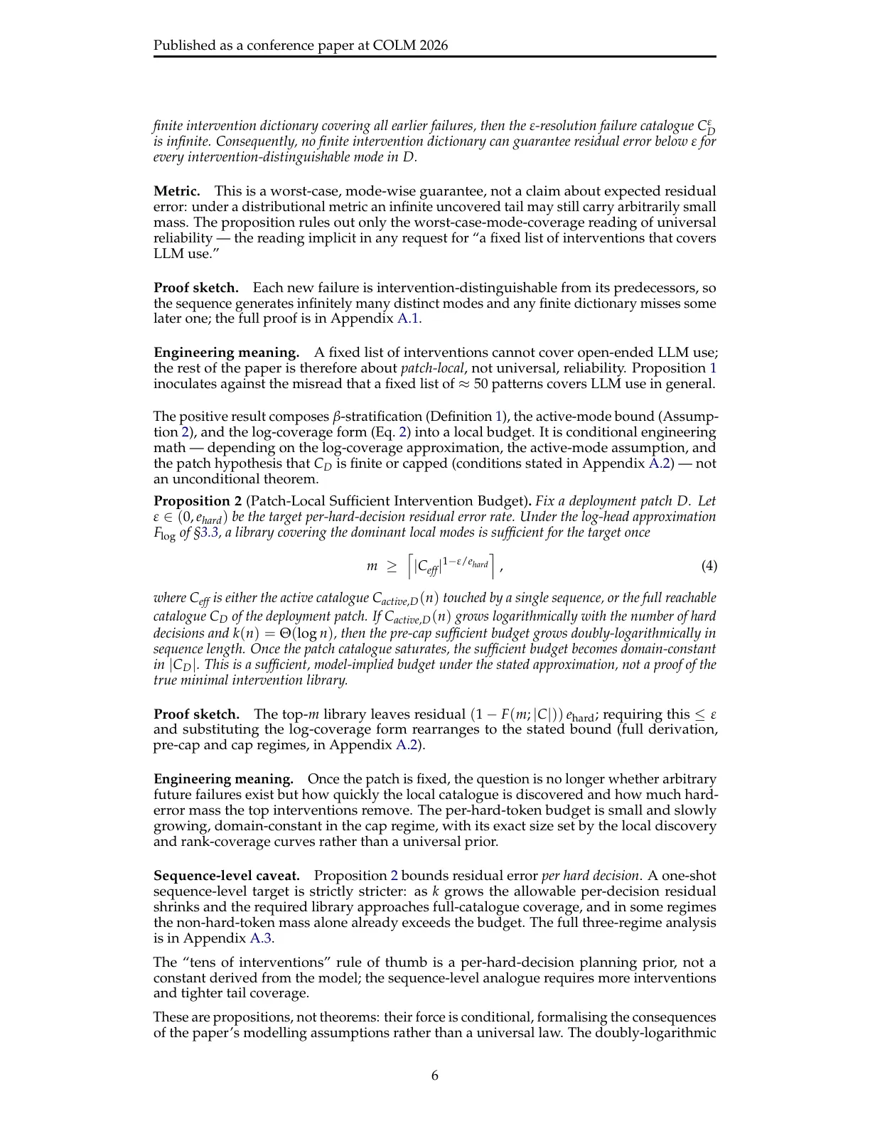 Page 6 of The Architecture of Errors: From Universal Impossibility to Patch-Local LLM Reliability