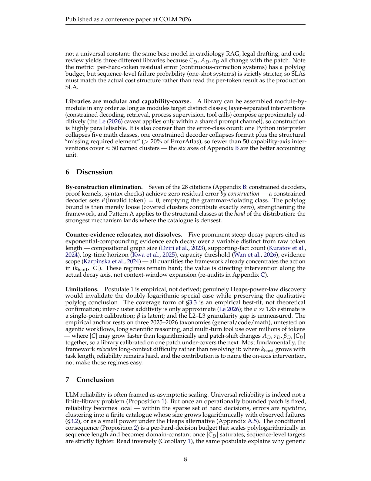 Page 8 of The Architecture of Errors: From Universal Impossibility to Patch-Local LLM Reliability