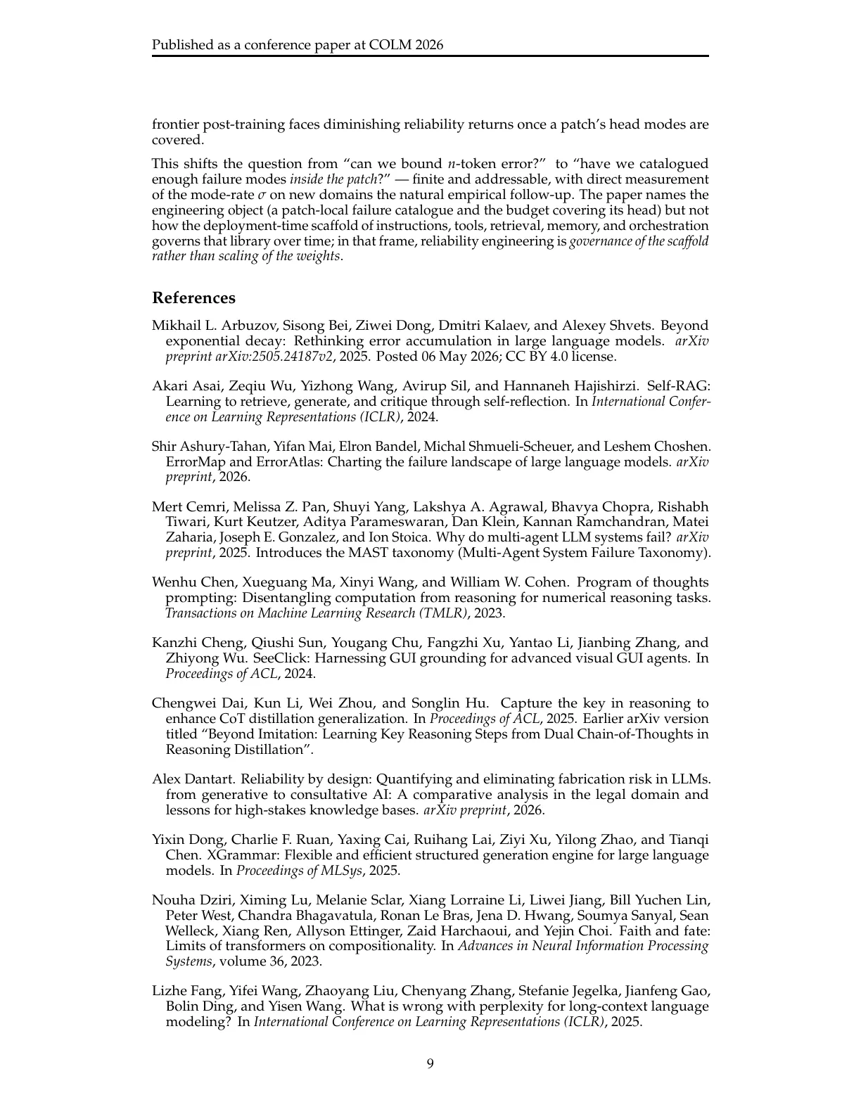 Page 9 of The Architecture of Errors: From Universal Impossibility to Patch-Local LLM Reliability