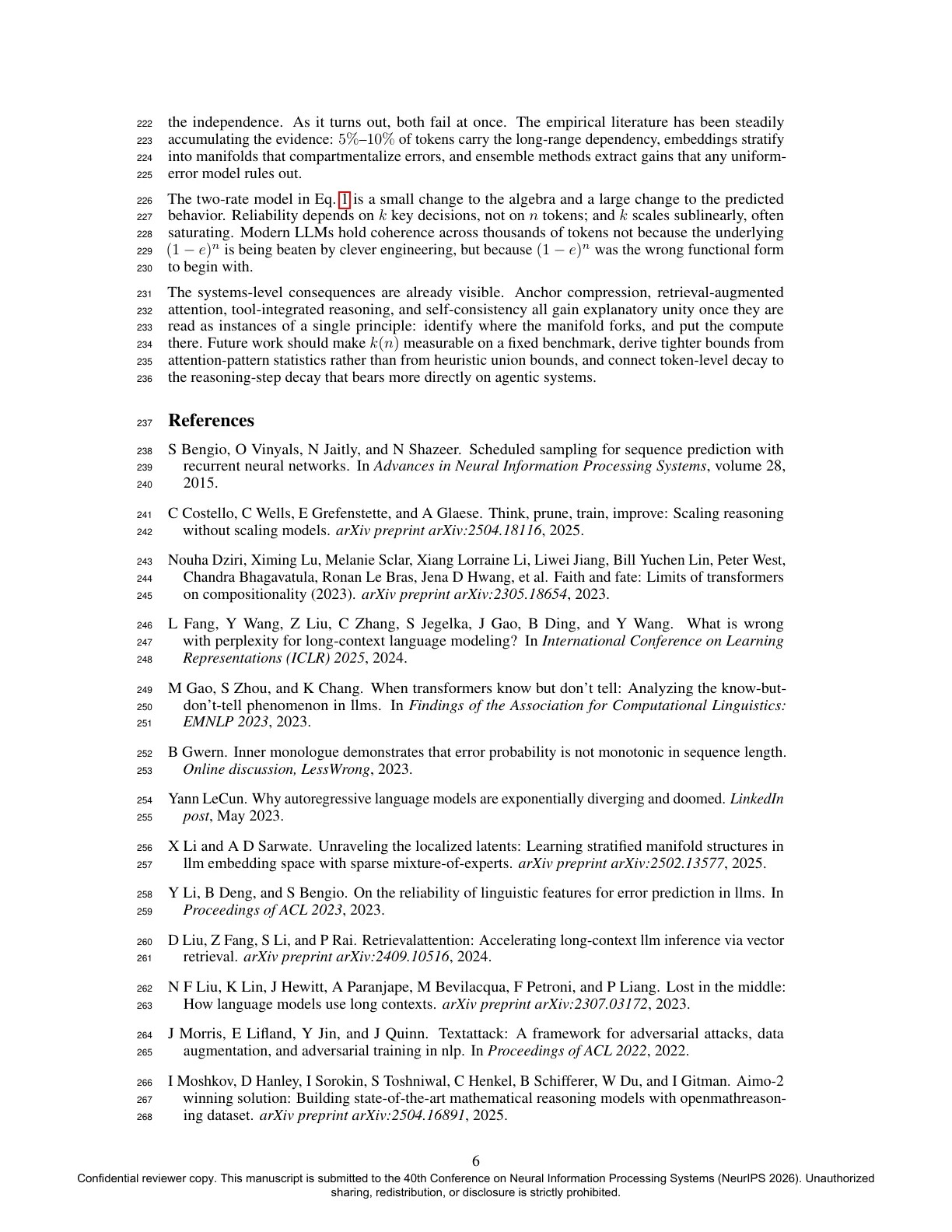 Page 6 of Beyond Exponential Decay: Rethinking Error Accumulation in Large Language Models