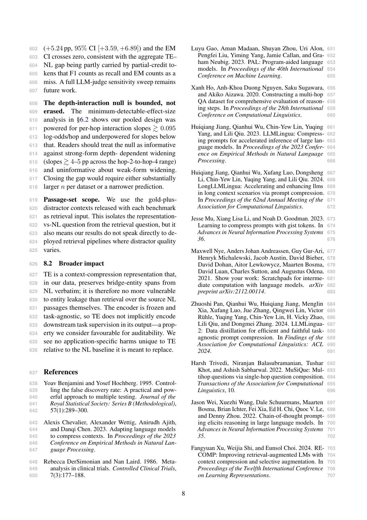 Page 8 of Context Compression Is Not One Thing: Readable Symbolic Re-expression vs. Coherent Summary at Matched Budget