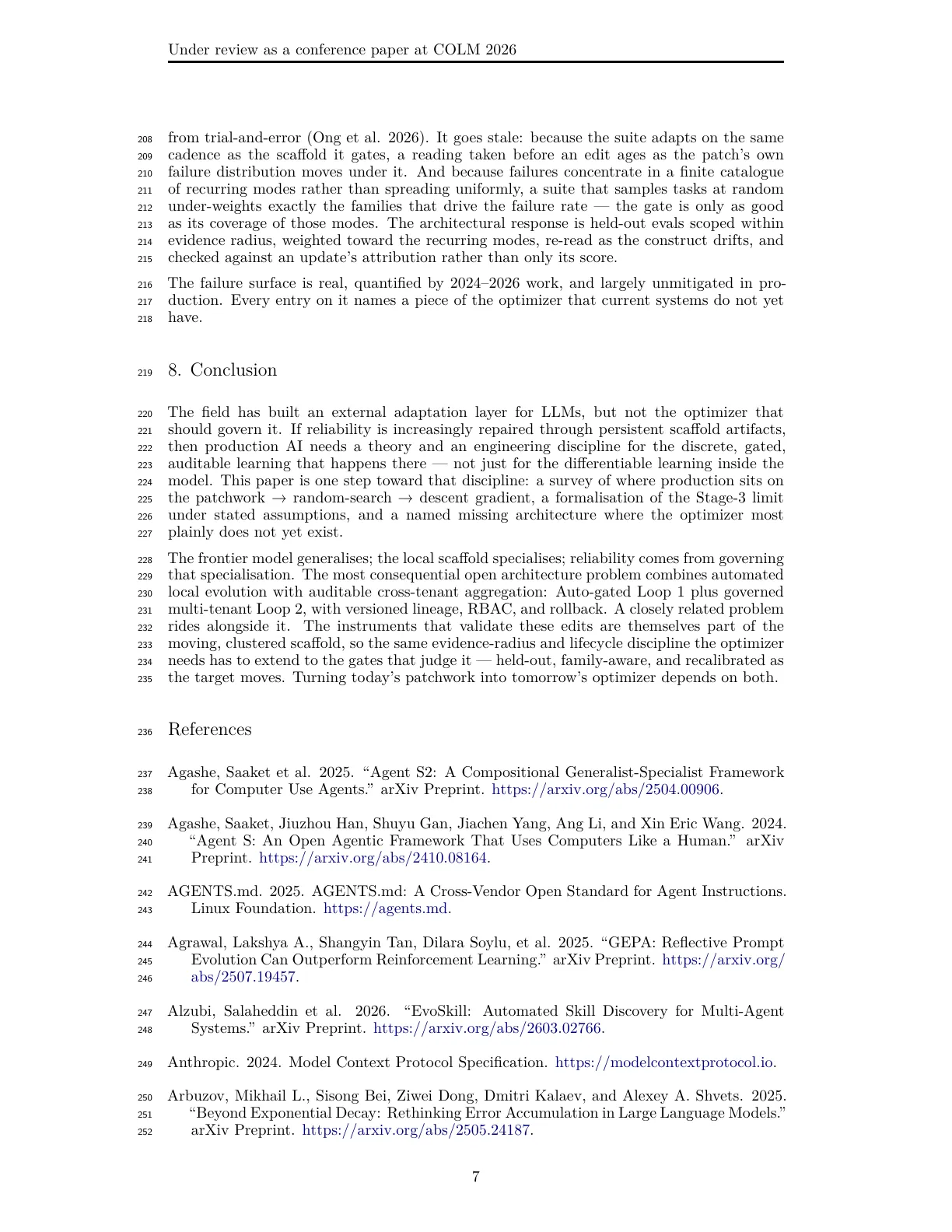 Page 7 of Frontier and Localhost: How Production AI Learns Outside the Weights