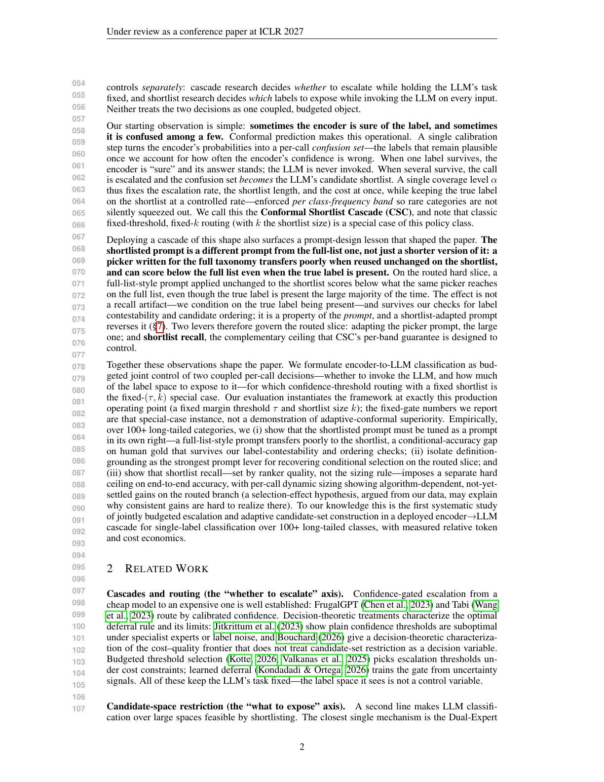 Page 2 of High-Load Budgeted Categorization of Customer Care Calls: An Encoder-LLM Cascade Solution