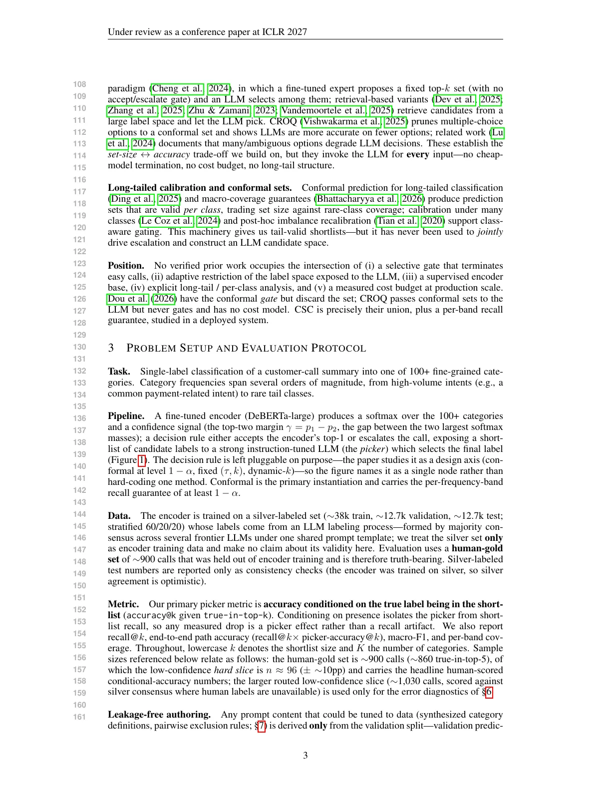 Page 3 of High-Load Budgeted Categorization of Customer Care Calls: An Encoder-LLM Cascade Solution