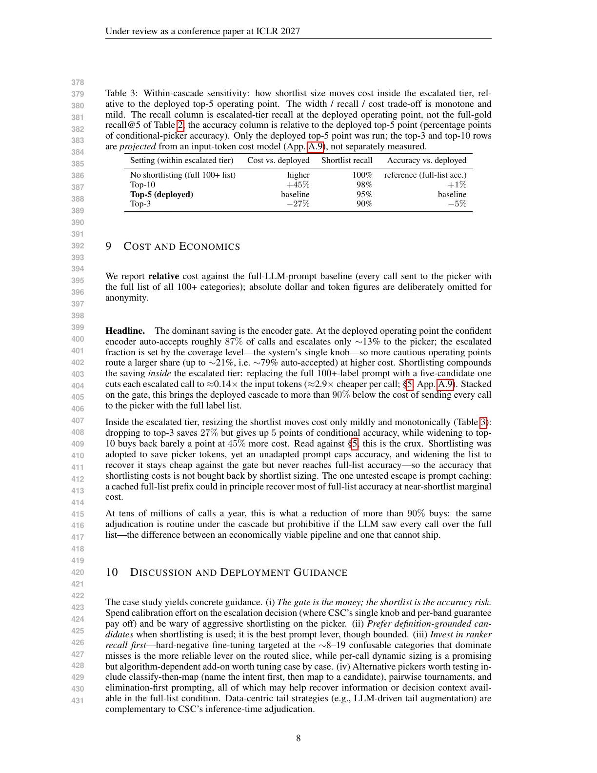 Page 8 of High-Load Budgeted Categorization of Customer Care Calls: An Encoder-LLM Cascade Solution
