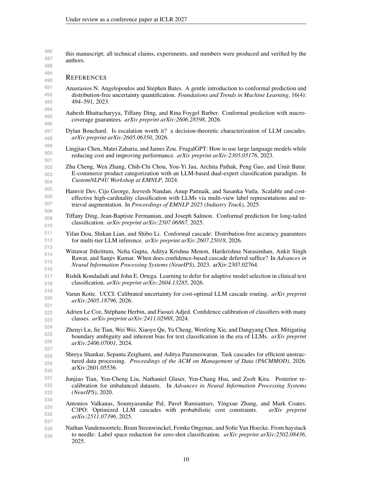 Page 10 of High-Load Budgeted Categorization of Customer Care Calls: An Encoder-LLM Cascade Solution