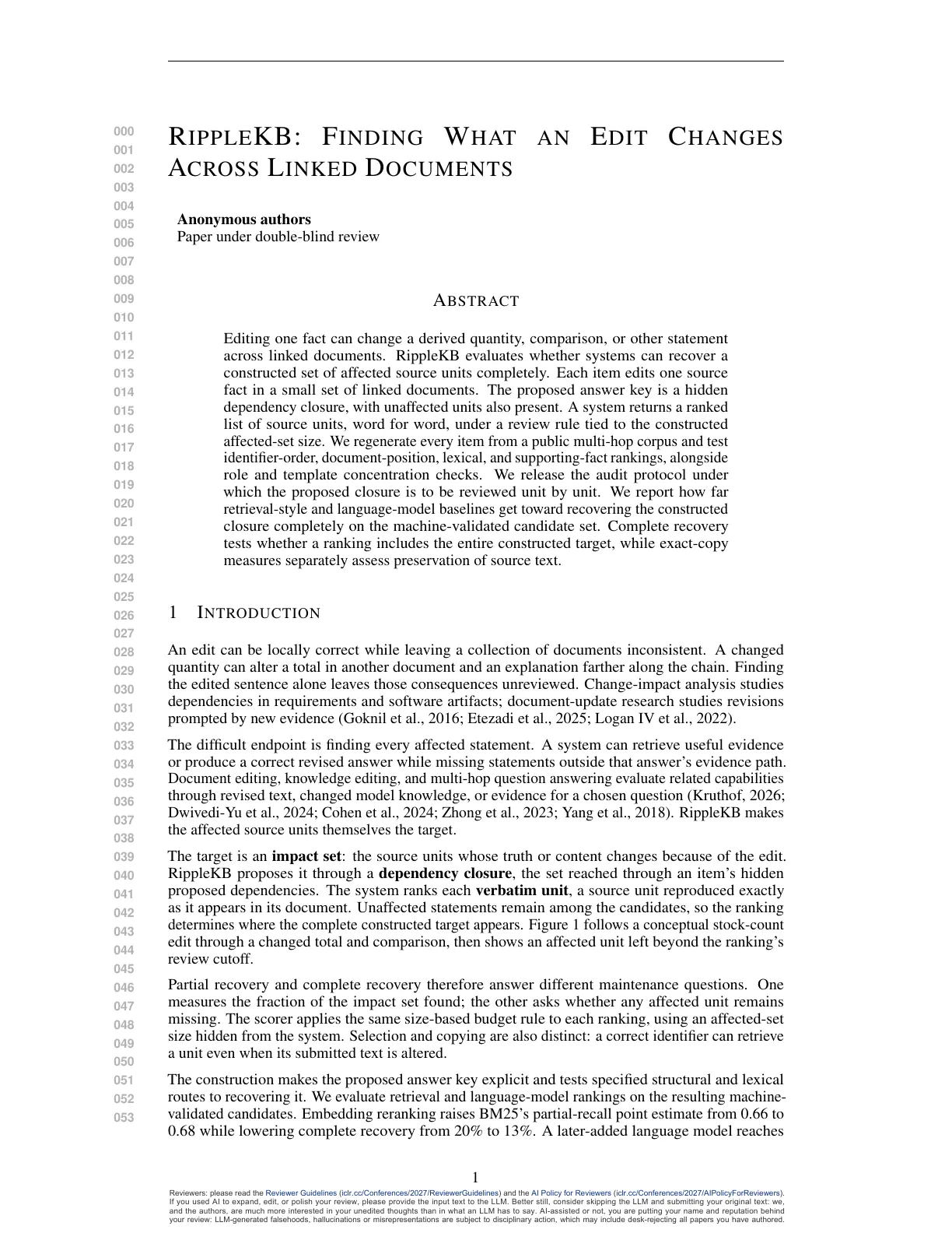 Page 1 of RippleKB: Finding What an Edit Changes Across Linked Documents
