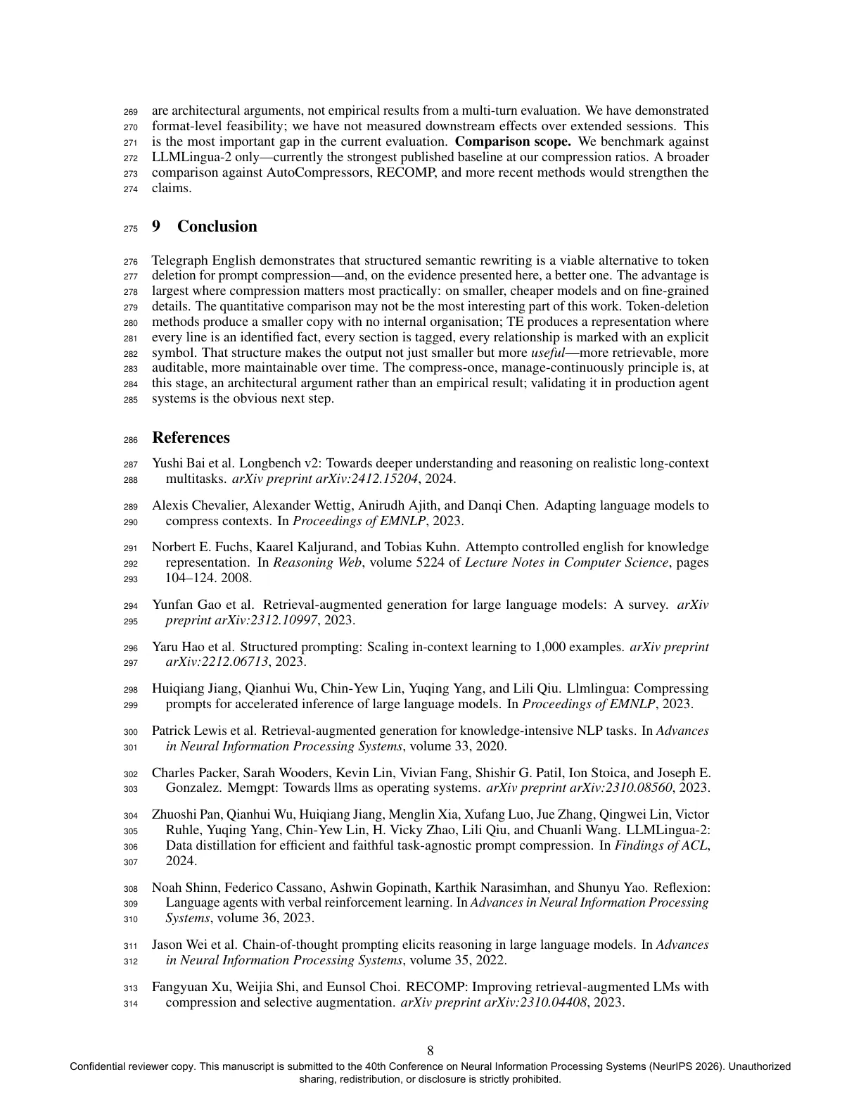 Page 8 of Telegraph English: Semantic Prompt Compression via Structured Symbolic Rewriting
