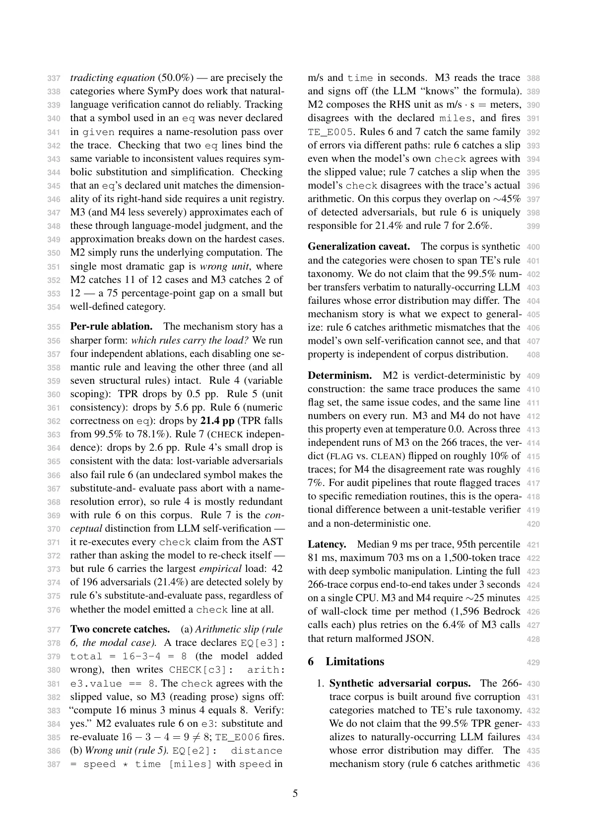 Page 5 of Telegraph Reasoning: Lintable Traces for Mechanically Verified Chain-of-Thought